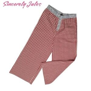 Sincerely Jules Red Plaid Wide Leg Pants